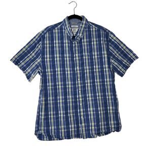 JOS A BANK 1905 Plaid Button Down Shirt Mens XL Blue Yellow Tailored Fit Cotton